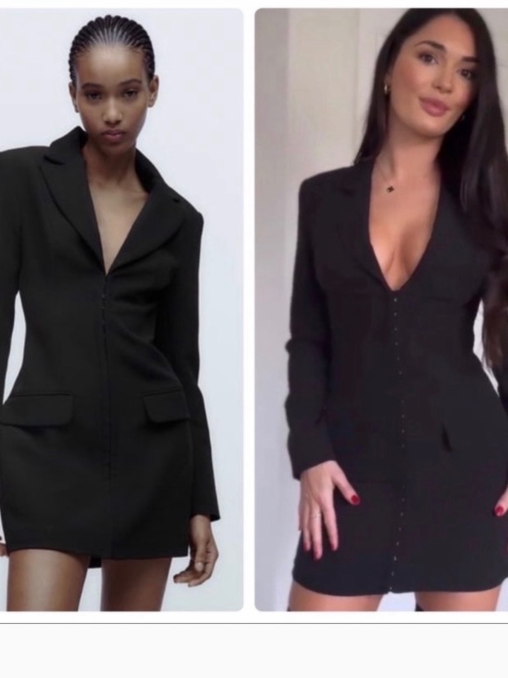 Zara Black Tailored Blazer Dress